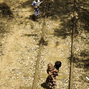 On the railway Yangon Myanmar - MagCarbone photo